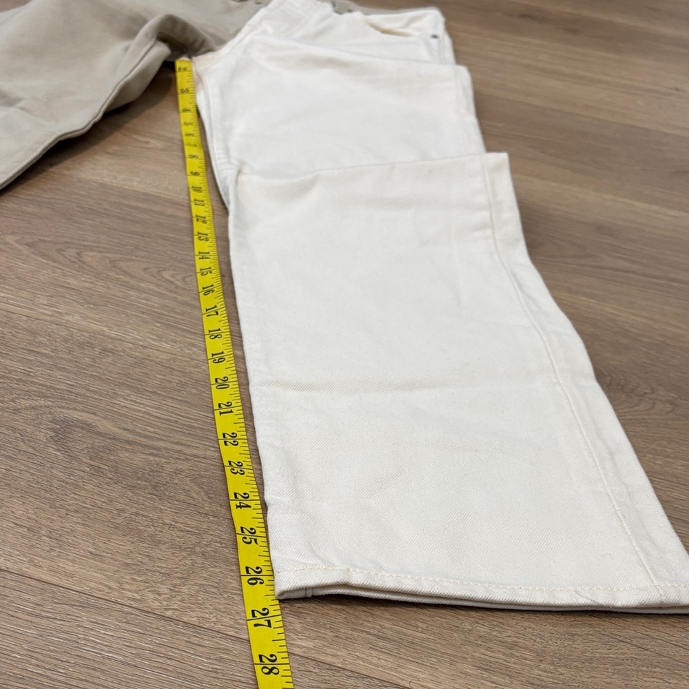 Levi's Ribcage Straight Ankle Two Toned Women's Tan Off White Jeans W25 L27 - Picture 11 of 13